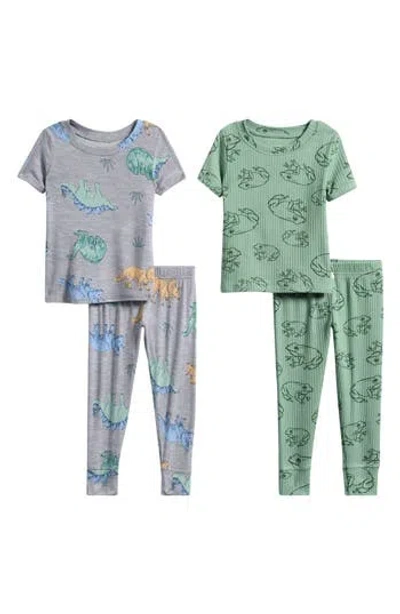 Poppy & Clay Assorted 2-pack Print Fitted Two-piece Pajamas In Blue