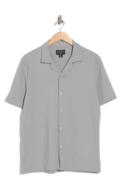 For The Republic Solid Camp Shirt In Gray