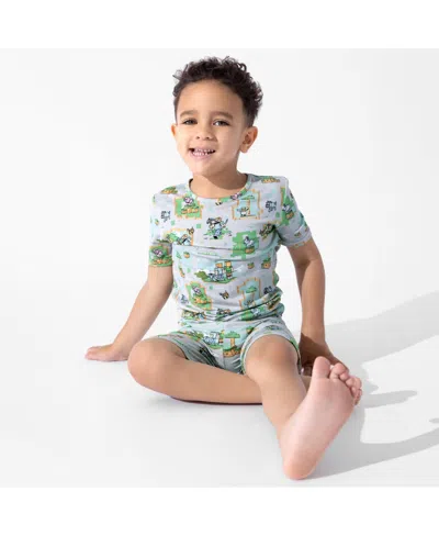 Bellabu Bear Minecraft Overworld Dreams Kids 2-piece Short Sleeve & Shorts Pajama Set In Multi