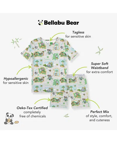 Bellabu Bear Minecraft Overworld Dreams Kids 2-piece Short Sleeve & Shorts Pajama Set In Multi