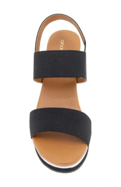 Andre Assous André Assous Nikola Slingback Wedge Sandal In Black