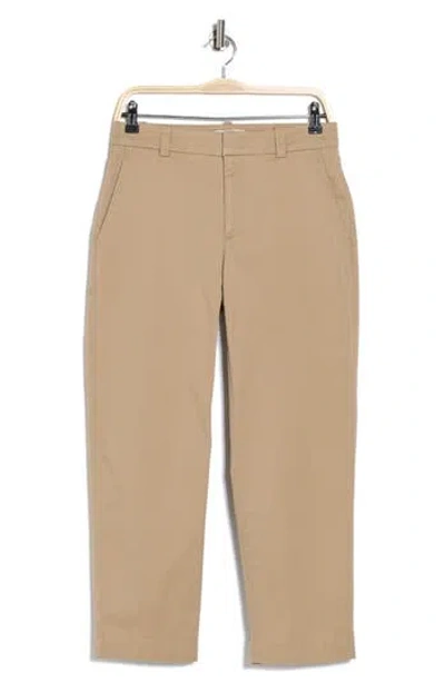 Vince Washed Crop Chino Pants In Brown