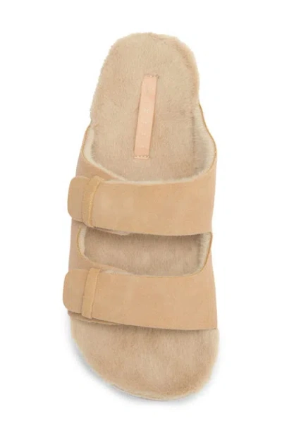 Reef Ojai Ciara Faux Shearling Lined Platform Slide Sandal In Neutral