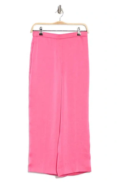 Theory Crushed Satin Wide Leg Crop Pants In Red