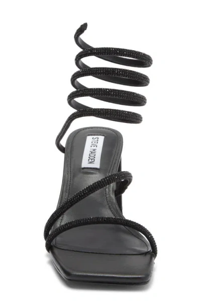 Steve Madden Lopez Crystal Strappy Sandal In Black