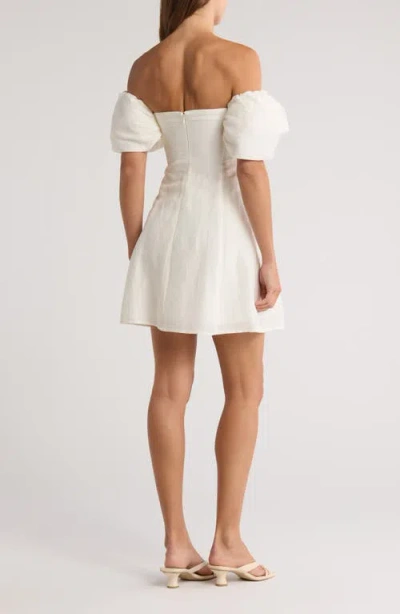 Cult Gaia Asal Ruffled Off-shoulder Mini Silk Dress In White