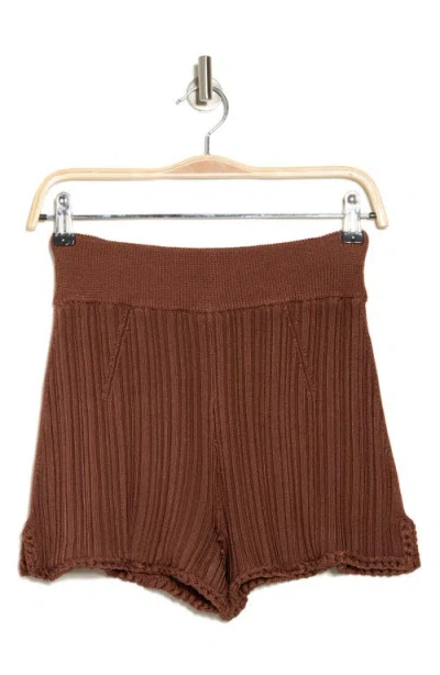 Cult Gaia Rehla Knit Shorts In Brown