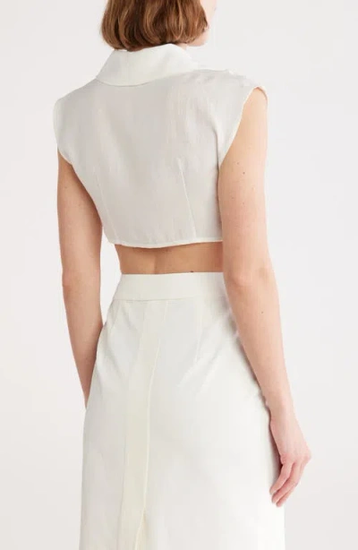Cult Gaia Janette V-neck Crop Top In White