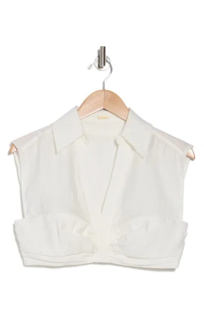 Cult Gaia Janette V-neck Crop Top In White