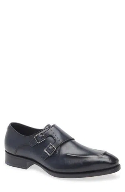 Hugo Boss Double-strap Monk Shoes In Leather With Heel Detail