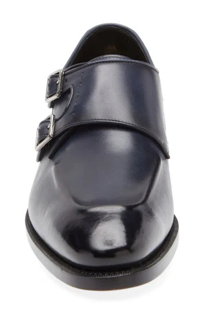 Hugo Boss Double-strap Monk Shoes In Leather With Heel Detail