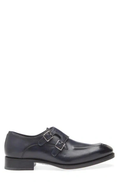 Hugo Boss Double-strap Monk Shoes In Leather With Heel Detail