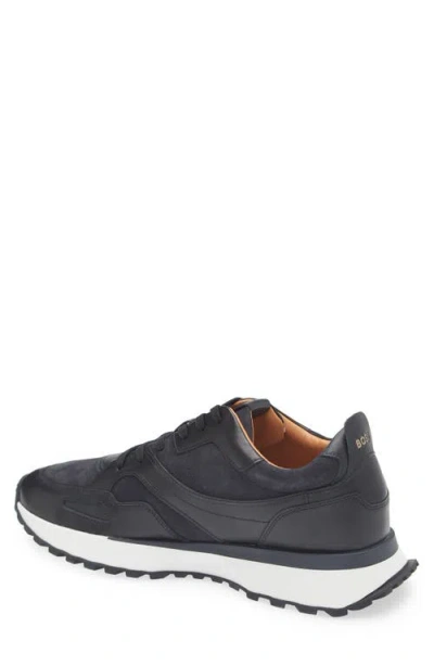 Hugo Boss Jonah Leather Sneaker In Blue