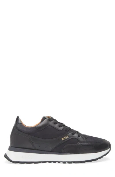 Hugo Boss Jonah Leather Sneaker In Blue