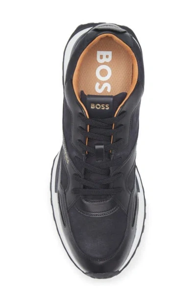 Hugo Boss Jonah Leather Sneaker In Blue
