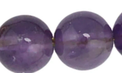 Rebl Amethyst Beaded Cuban Chain Toggle Bracelet