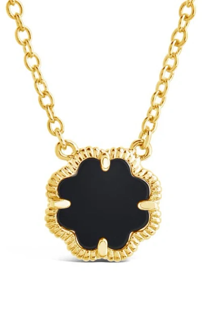 Sterling Forever 14k Plated Black Onyx Pendant Necklace In Gold