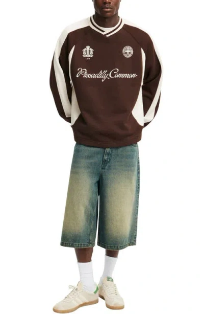 Cotton On Graphic Fleece Sweater In Brown