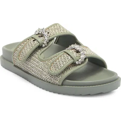 Rachel Rachel Roy Matcha Crystal Strap Slide Sandal