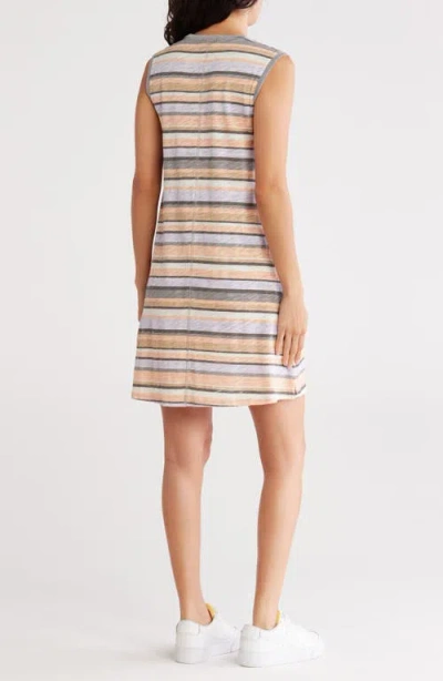 Atm Anthony Thomas Melillo Stripe Slub Jersey Tank Dress In Multi