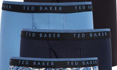 Ted Baker Assorted 4-pack Stretch Cotton Boxer Briefs In Blue
