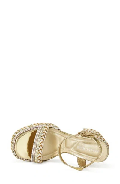 Azalea Wang Judson Espadrille Ankle Strap Platform Sandal In Gold