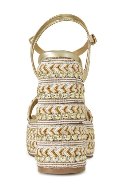 Azalea Wang Judson Espadrille Ankle Strap Platform Sandal In Gold