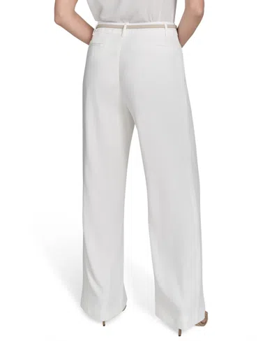 Calvin Klein Women's Belted Wide-leg Pants In White
