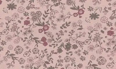 Maniere Manière Elegant Floral Cotton Blend Footie In Pink