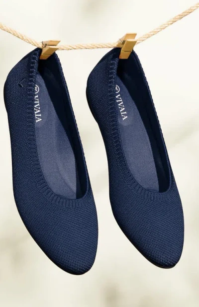 Vivaia Almond-toe Ballet Flats In Blue