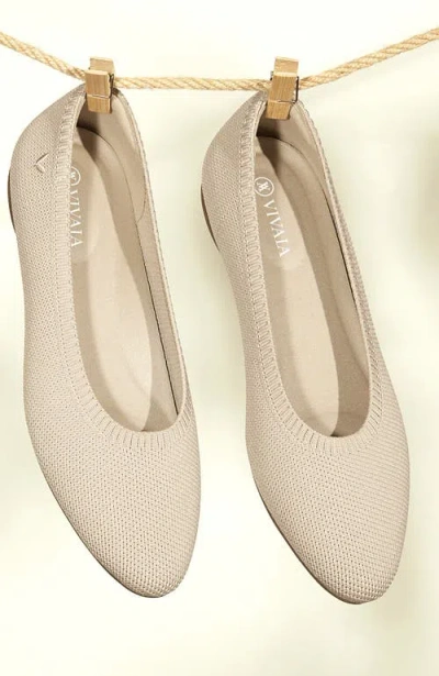 Vivaia Almond-toe Ballet Flats In Neutral
