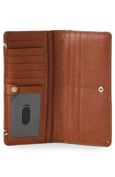 Brahmin 'ady' Croc Embossed Continental Wallet In Brown