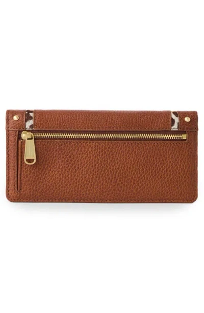 Brahmin 'ady' Croc Embossed Continental Wallet In Brown