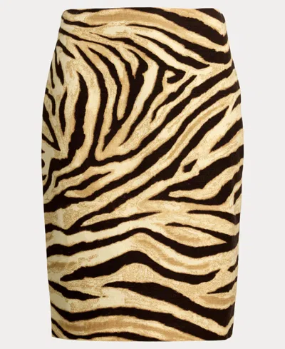 Ralph Lauren Women's Zebra-print Linen-cotton Pencil Skirt In Animal Print