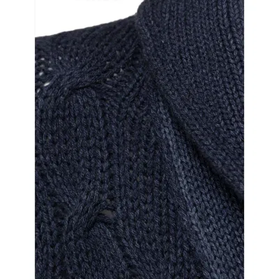 Cruciani Cardigan Trecce In Cashmere  In Blue