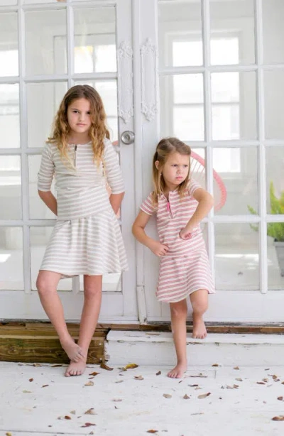 Maniere Manière Kids' Stripe Cotton Blend Skirt In White