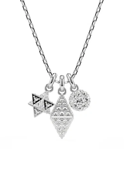 Swarovski Dextera Pavé Charm Necklace In Metallic