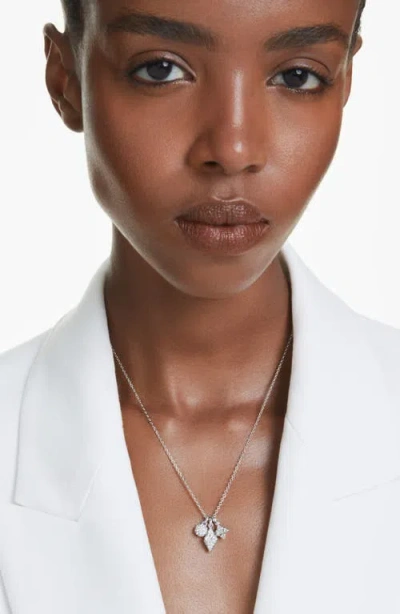 Swarovski Dextera Pavé Charm Necklace In Metallic
