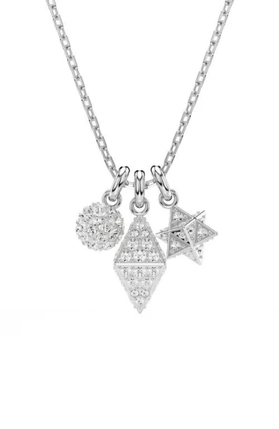 Swarovski Dextera Pavé Charm Necklace In Metallic