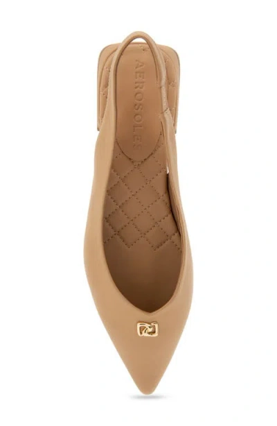 Aerosoles Nayana Pointed Toe Slingback Flat In Brown