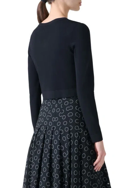Akris Punto Crop Crewneck Cardigan In Black
