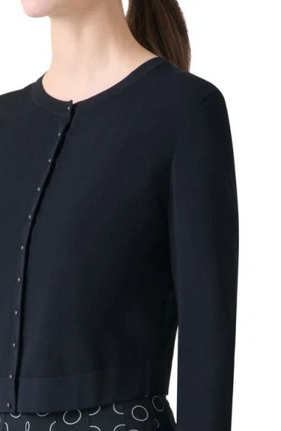 Akris Punto Crop Crewneck Cardigan In Black