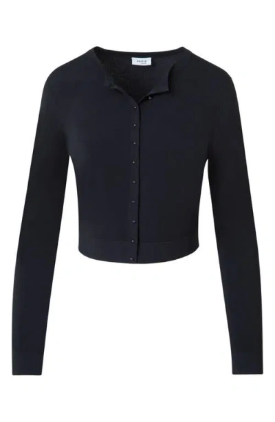 Akris Punto Crop Crewneck Cardigan In Black