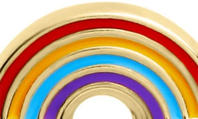 Mignonette Kid's Rainbow Stud Earrings In Gold