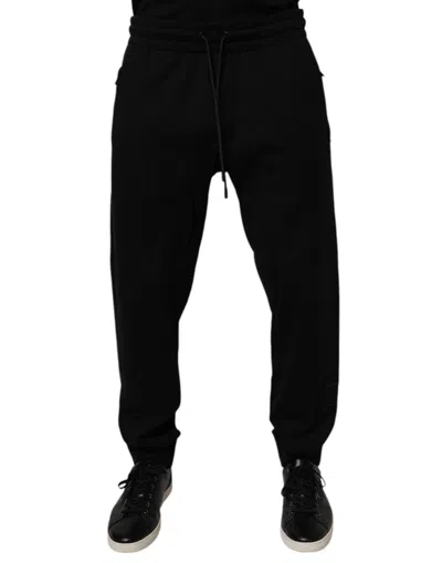 Pre-owned Dolce & Gabbana Black Cotton Jogger Jogging Men's Pants ()