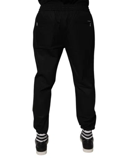Dolce & Gabbana Black Cotton Men Jogger Sweatmen's Men's Pants In Black