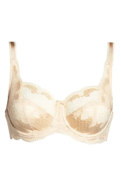 Panache Clara Underwire Full Coverage Stretch Lace Bra In Neutral