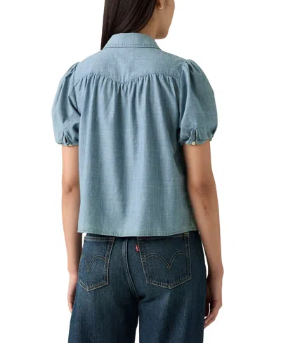 Levi's Lea Short-sleeve Slim Blouse In Blue