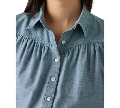 Levi's Lea Short-sleeve Slim Blouse In Blue