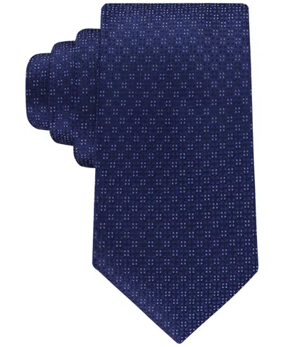 Calvin Klein Men's Ramos Textured Geo-pattern Tie In Blue